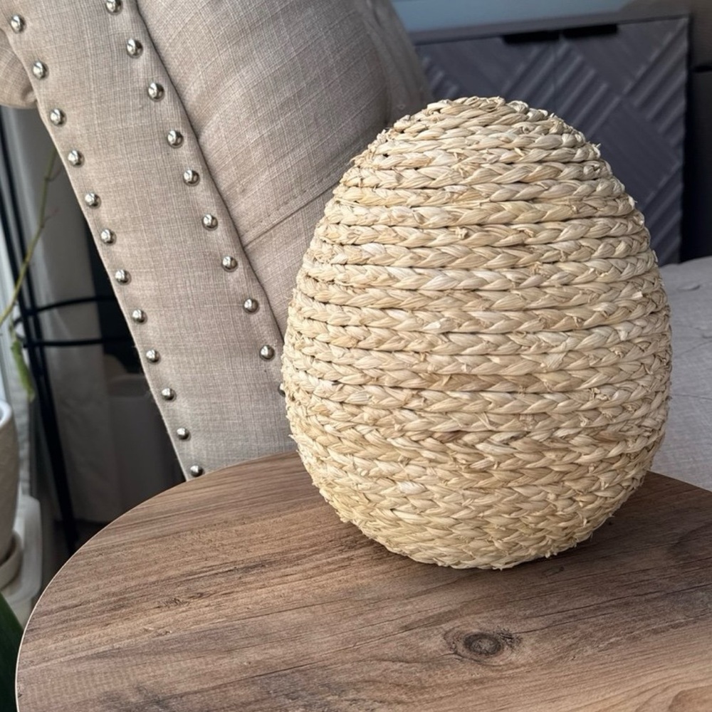 Natural Woven Decorative Accent Decor made out of sisal in shape of an egg